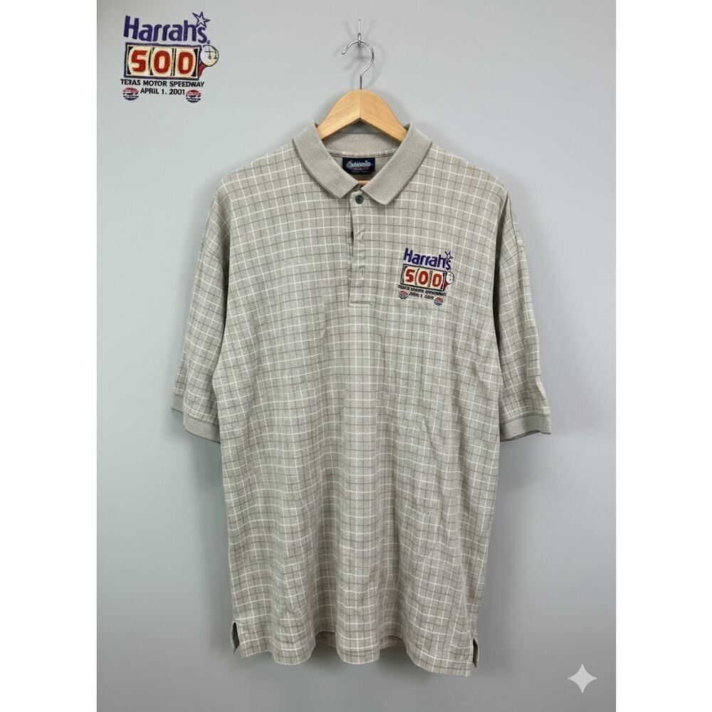 Vintage Harrah’s 500 Texas Motor Speedway 2001 Embroidered Polo Shirt 2XL XXL